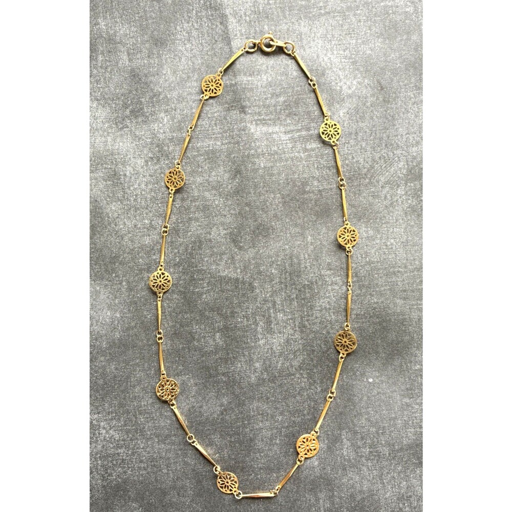 Vintage Napier Flower Link Gold Tone Choker 14.5 inch Length.